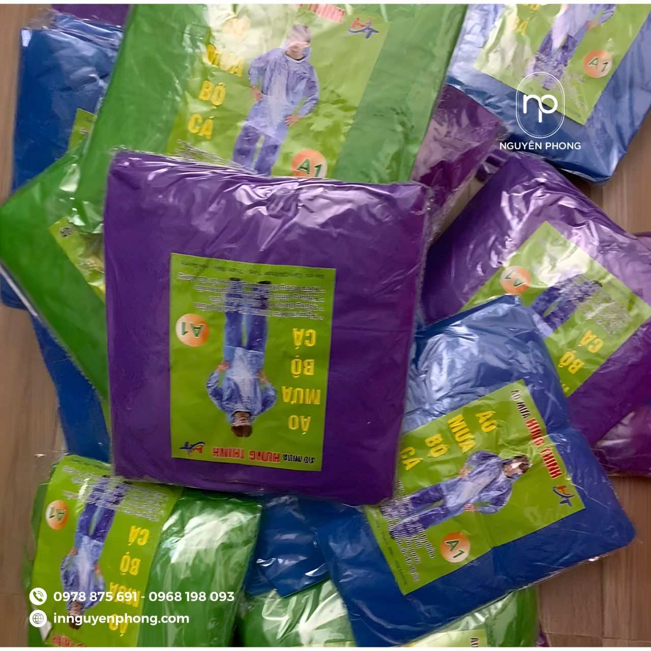 Tem áo mưa bộ cao cấp